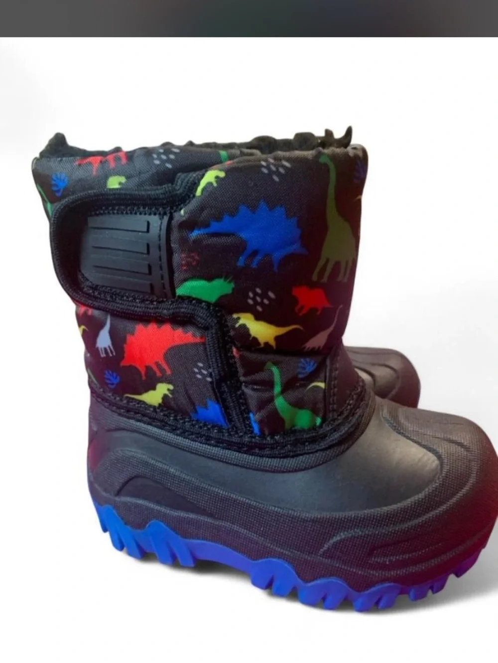 Kids Winter Boots Colorful Dinosaur Print - Waterproof Snow Boots